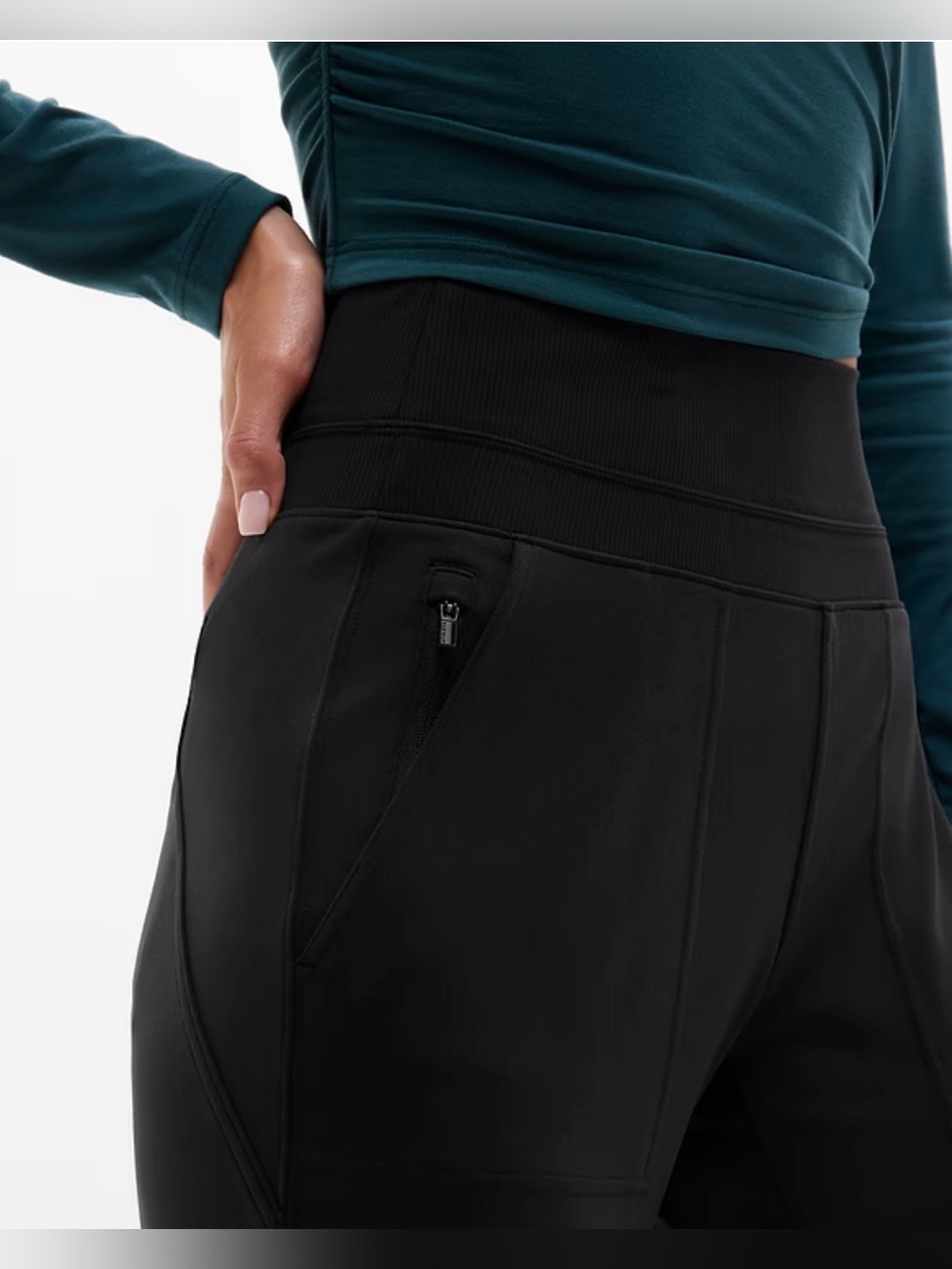 Athleta Venice High Rise Jogger Pants Black Size M/T